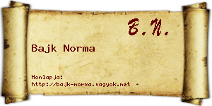 Bajk Norma névjegykártya